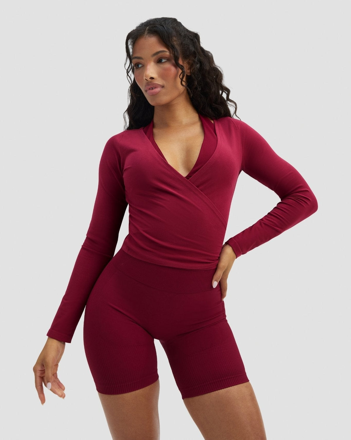 The Essential Collection Wrap Top | Raspberry