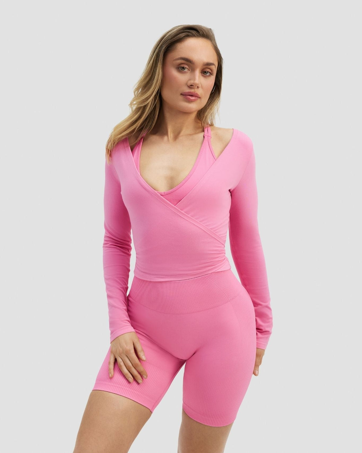 The Essential Collection Wrap Top | Bubble Pink