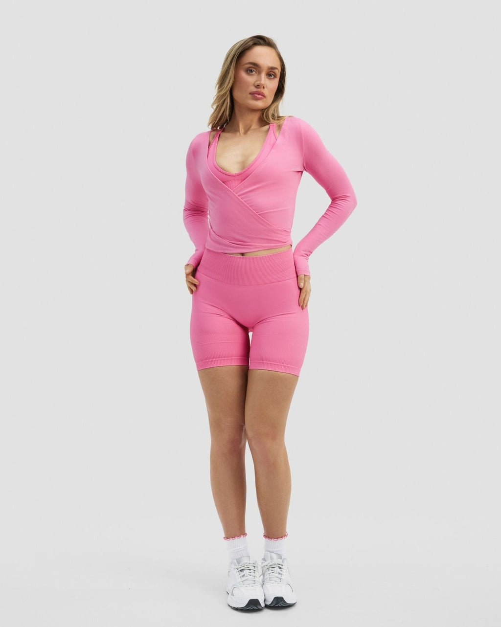 The Essential Collection Wrap Top | Bubble Pink