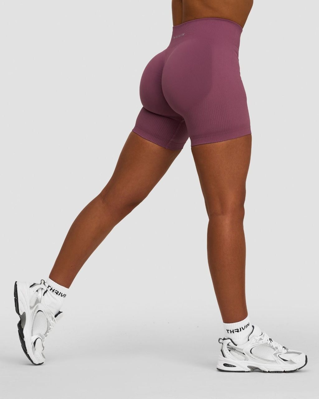 RiseFit Sculpting Mid Waist Scrunch Shorts Orchid Mauve