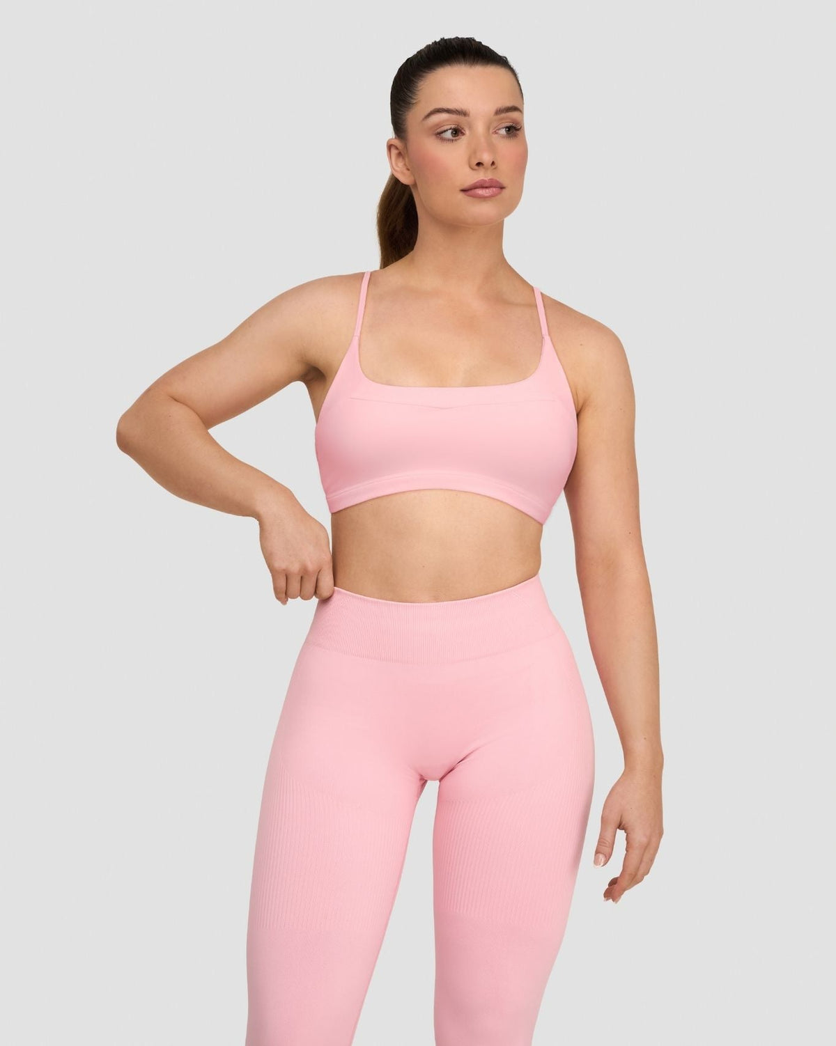 RiseFit Sculpting Seamless Scoop Neck Bra Cotton Pink