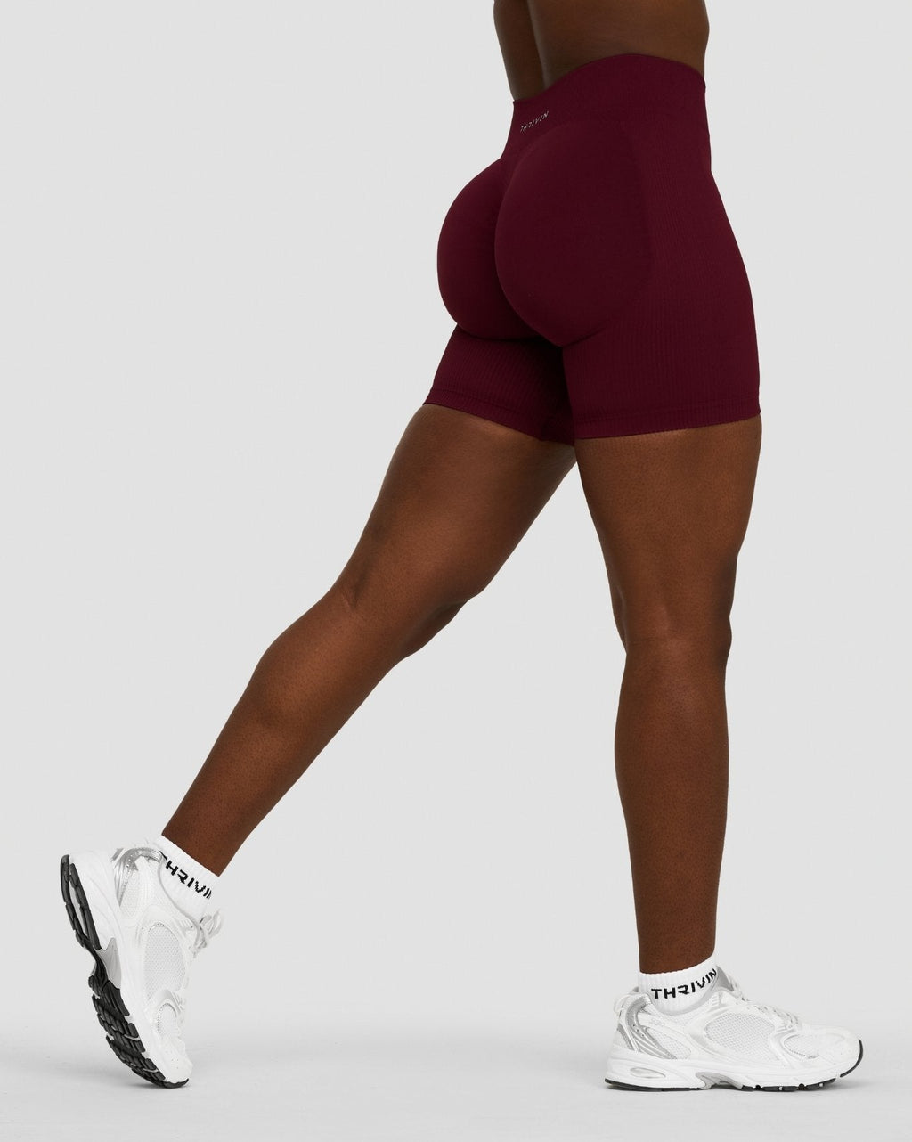 RiseFit Sculpting Mid Waist Scrunch Shorts Merlot