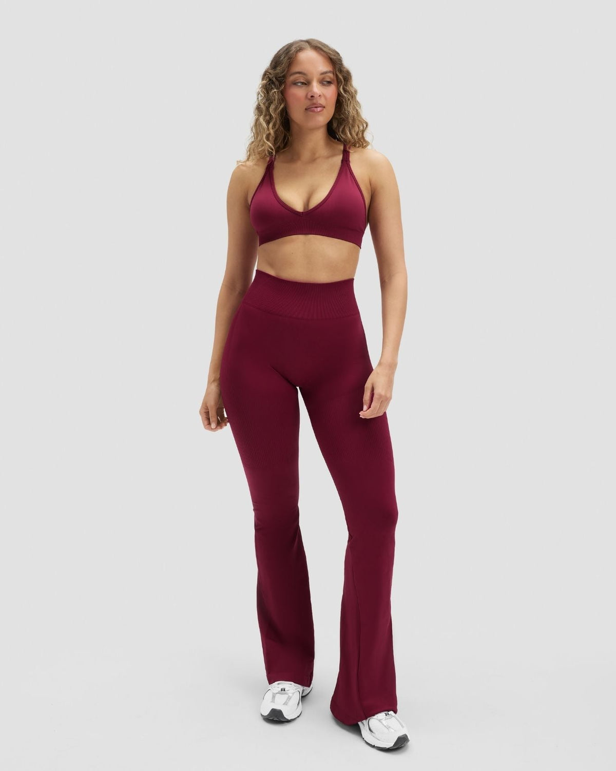 RiseFit Sculpting High Waist Flare Leggings Cherry Berry