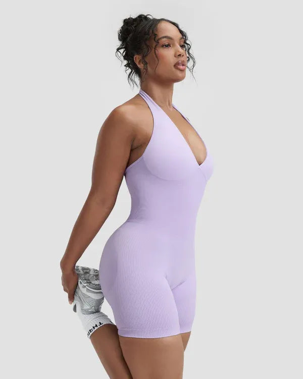 RiseFit Sculpting Halterneck All In One Lilac