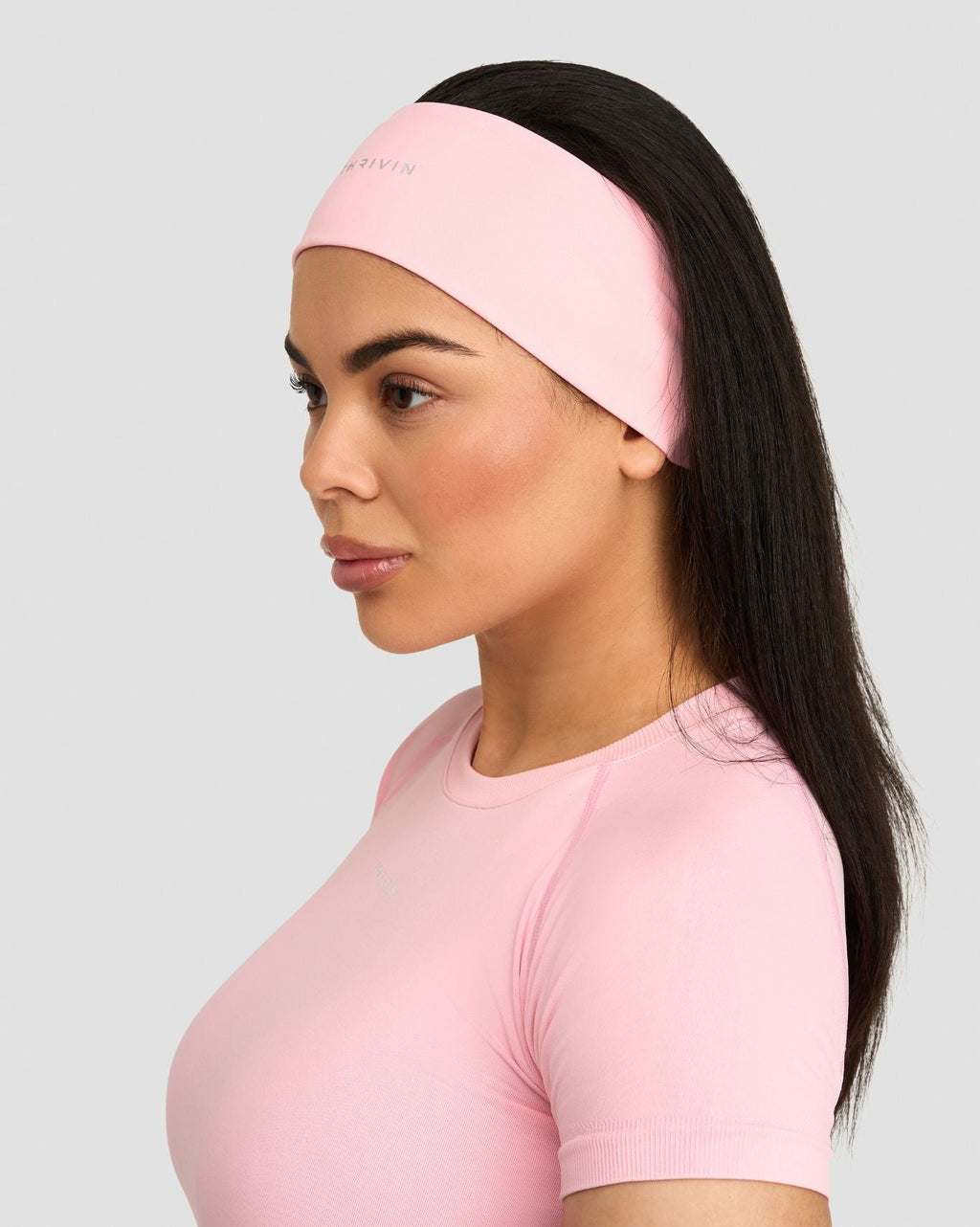 The Essential Collection Chrome Logo Headband Cotton Pink