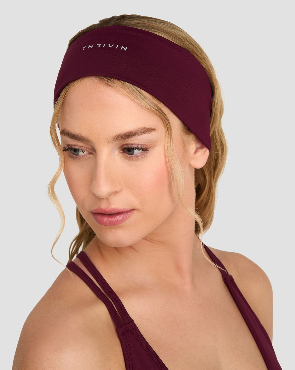 The Essential Collection Chrome Logo Headband Merlot