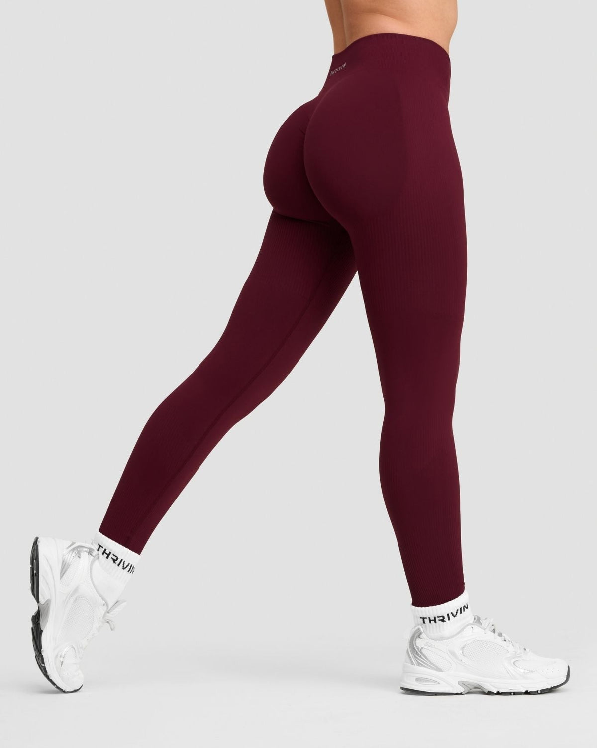 RiseFit Sculpting Mid Waist Scrunch Leggings Merlot