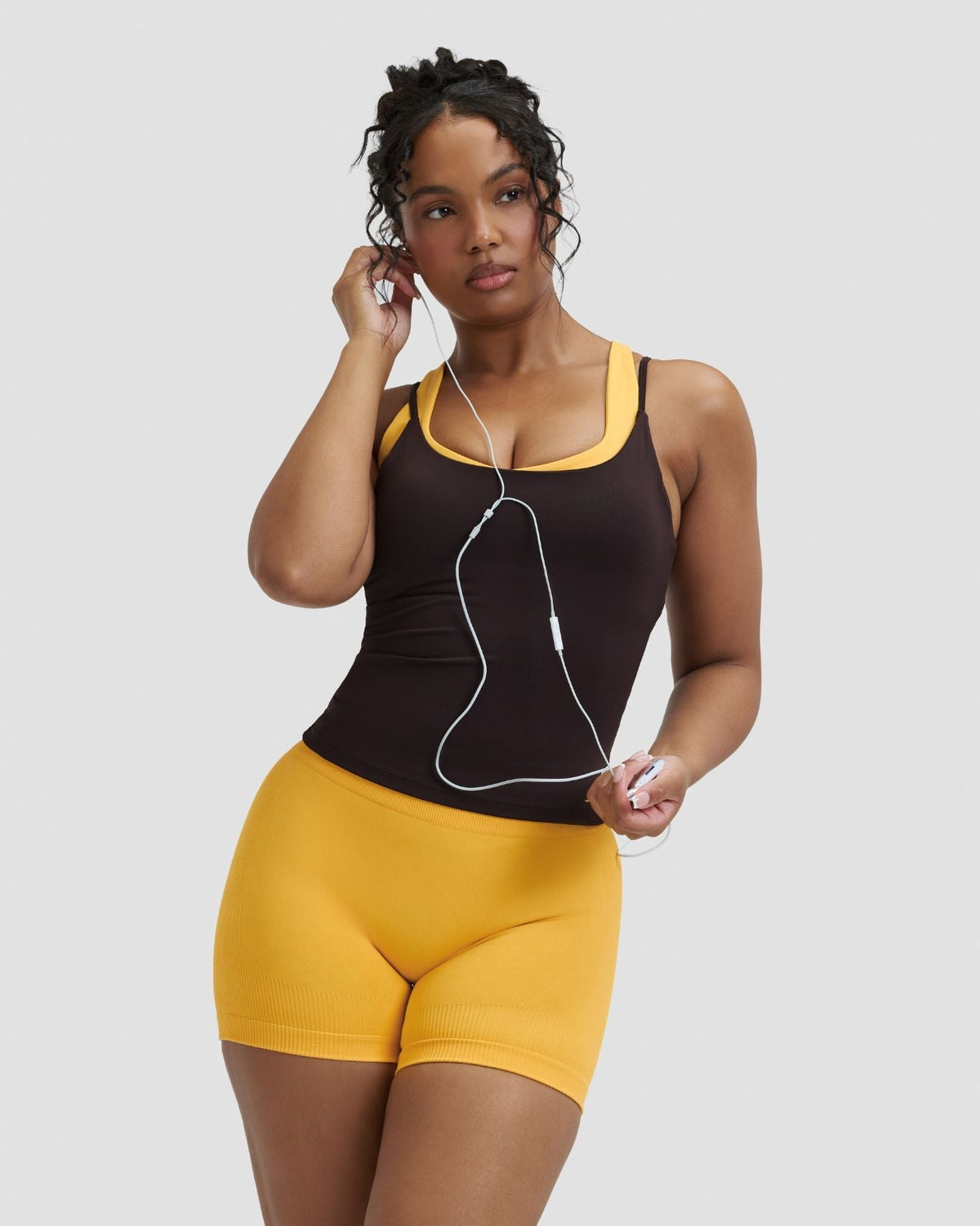 RiseFit Sculpting Mid Waist Scrunch Shorter Shorts Banana