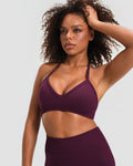 Elevate™ Sculpting Seamless Adjustable Halter Bra | Winter Plum