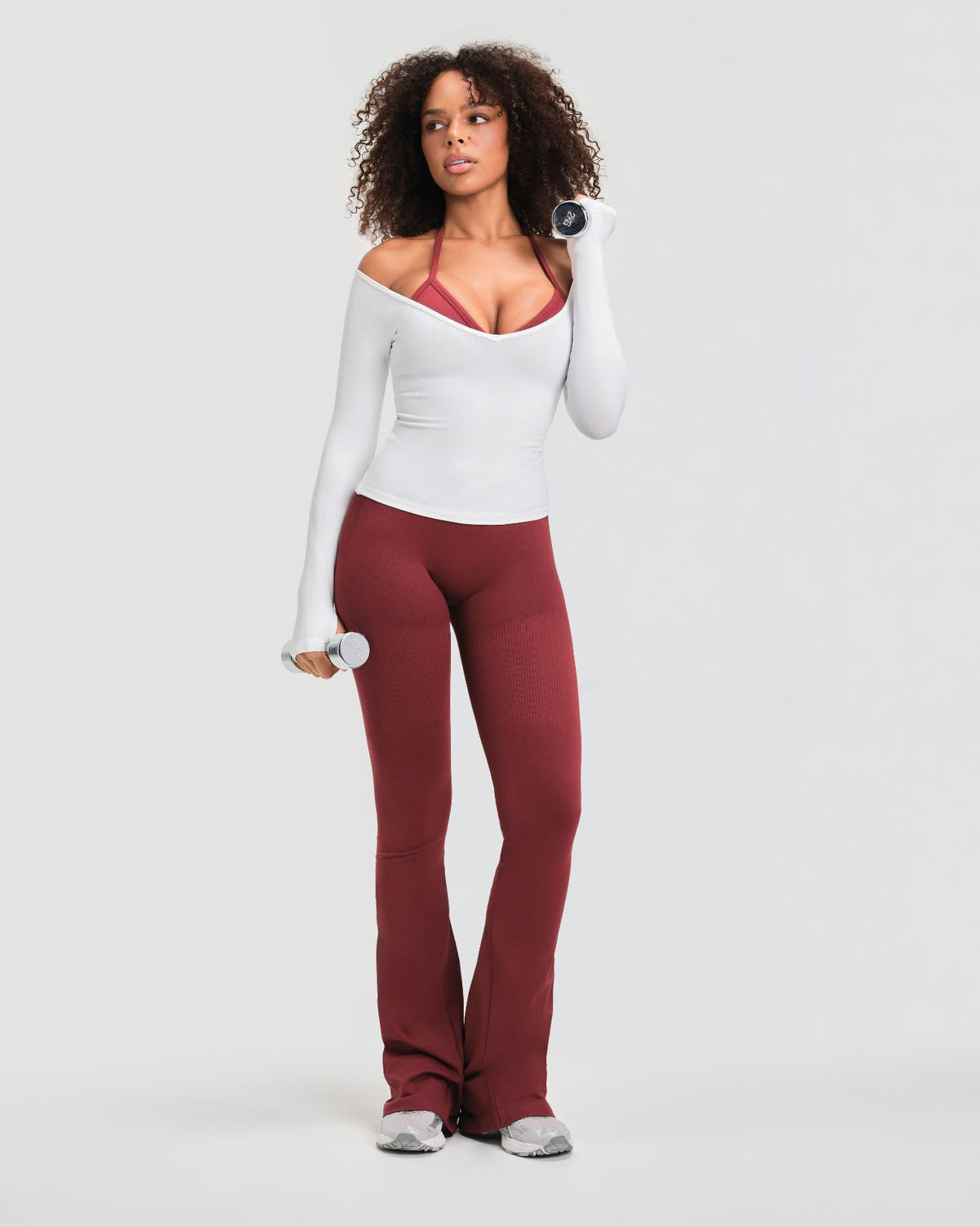 Elevate™ Sculpting Mid V-Waist Flare Leggings | Fine Wine