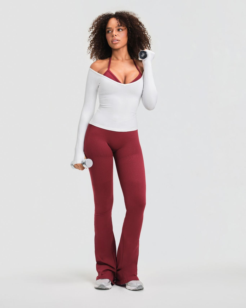 RiseFit Sculpting Mid V-Waist Flare Leggings Fine Wine