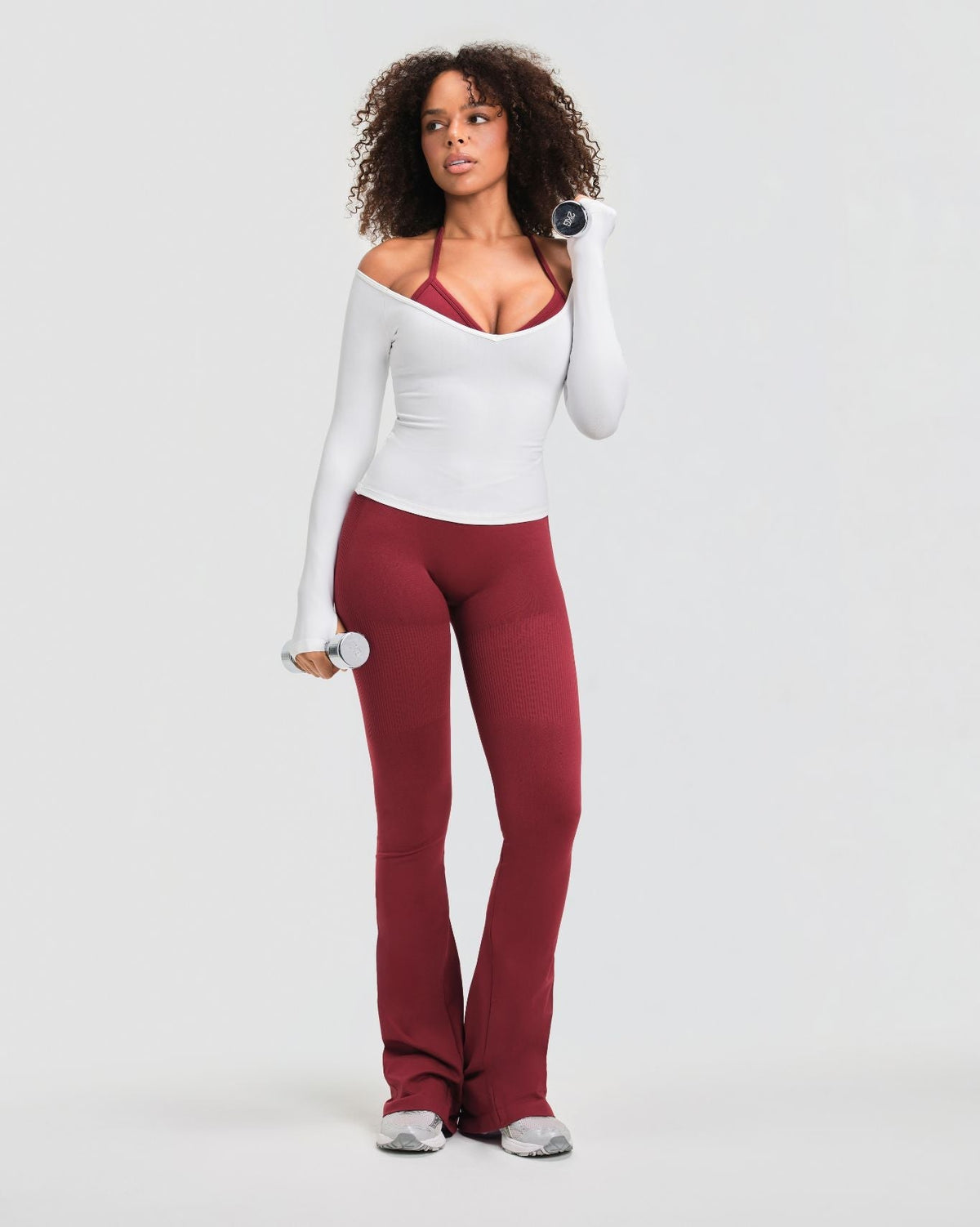 RiseFit Sculpting Mid V-Waist Flare Leggings Fine Wine