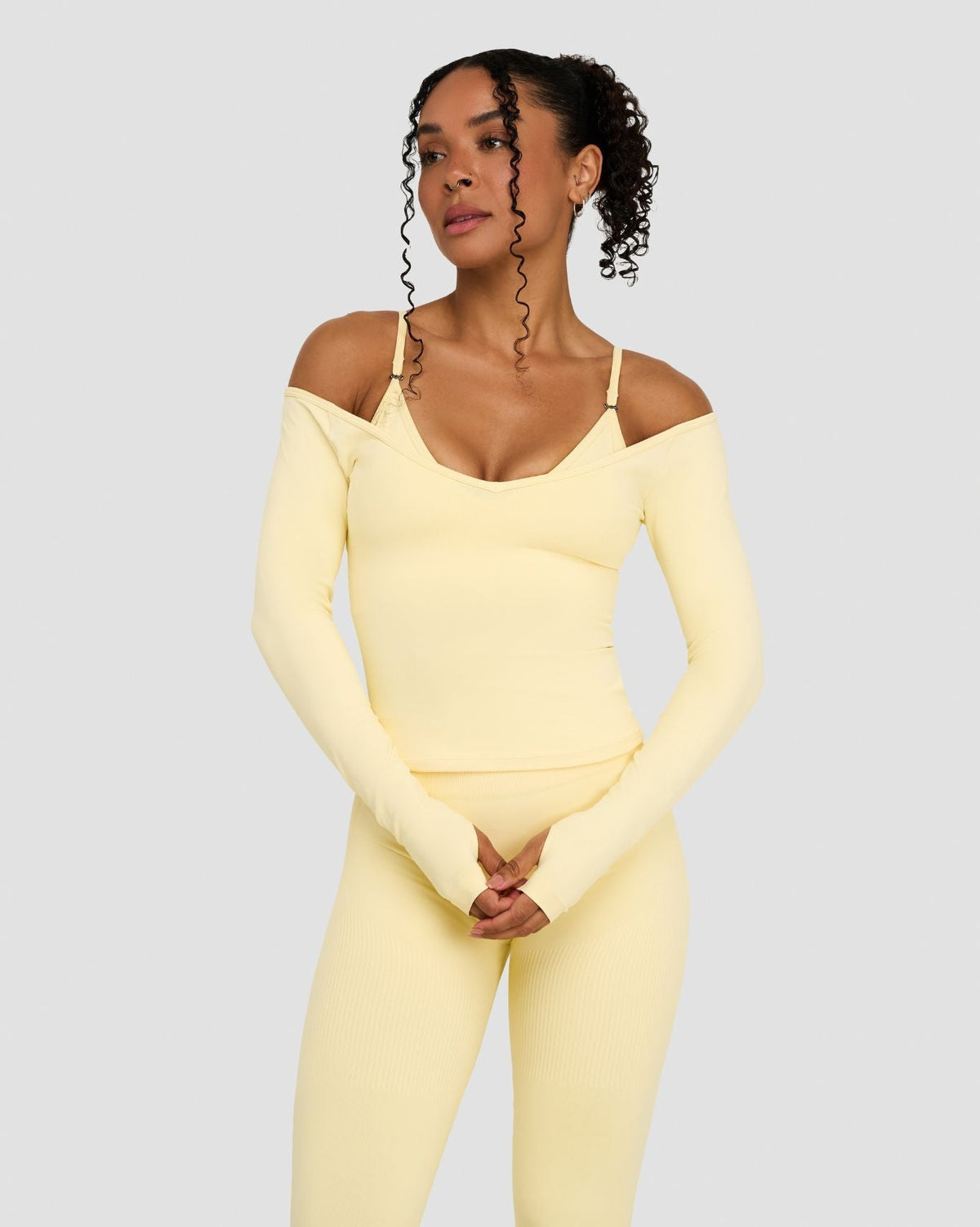 RiseFit Sculpting Seamless V-Neck Top Golden Butter