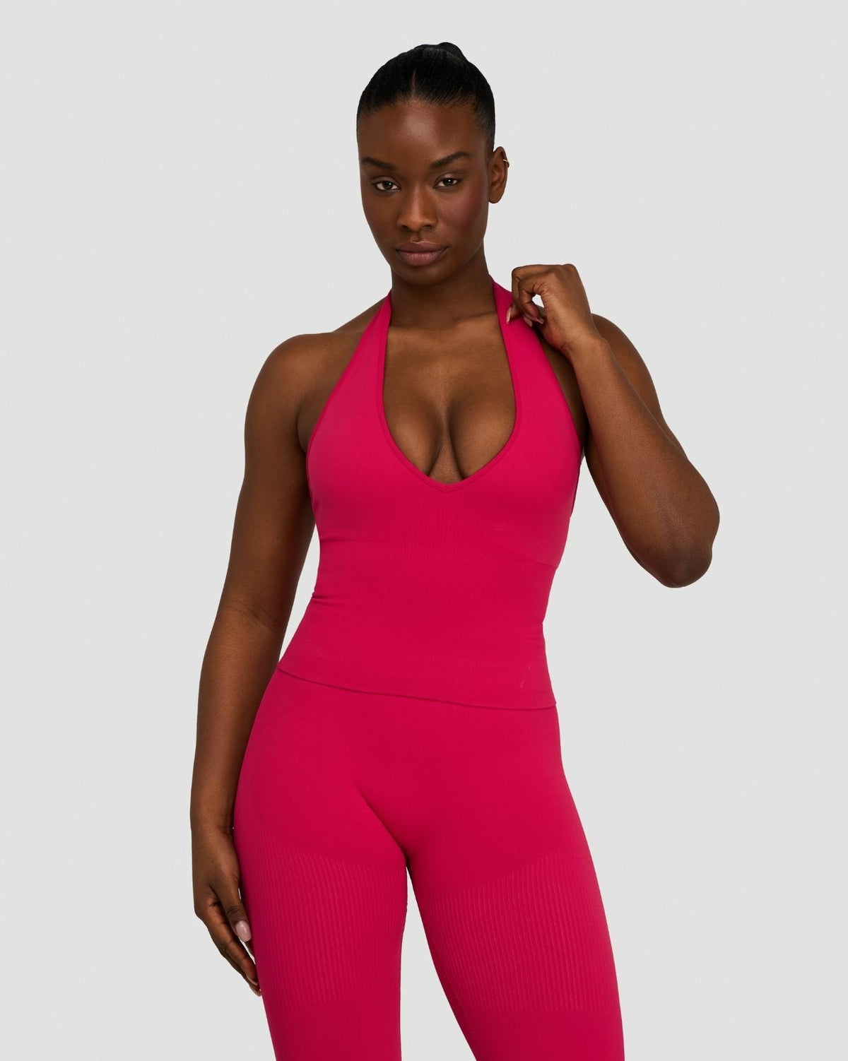 RiseFit Sculpting Seamless Halterneck Top Strawberry