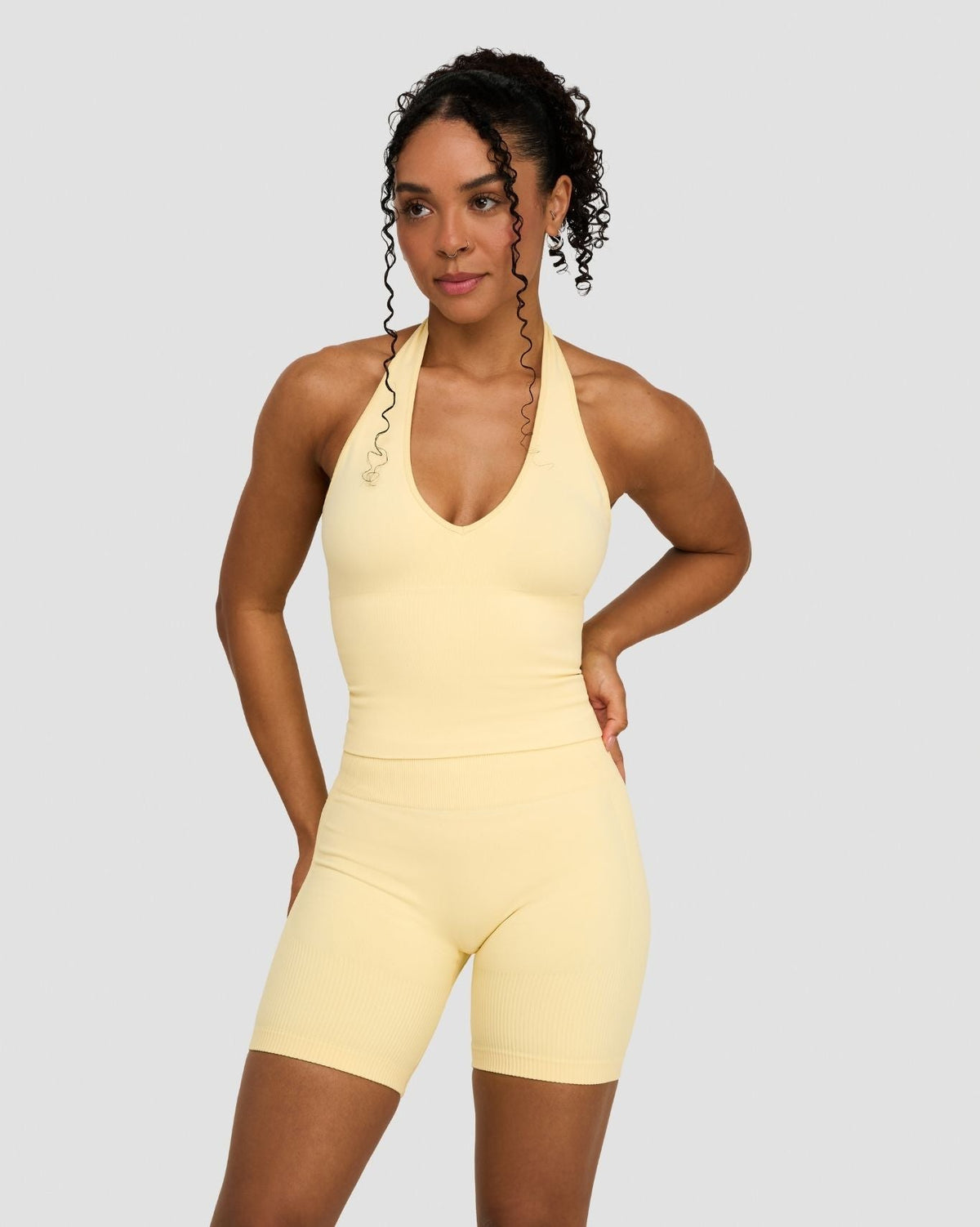 RiseFit Sculpting Seamless Halterneck Top Golden Butter