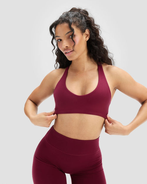 Essence Racer Back Sports Bra Cherry Berry