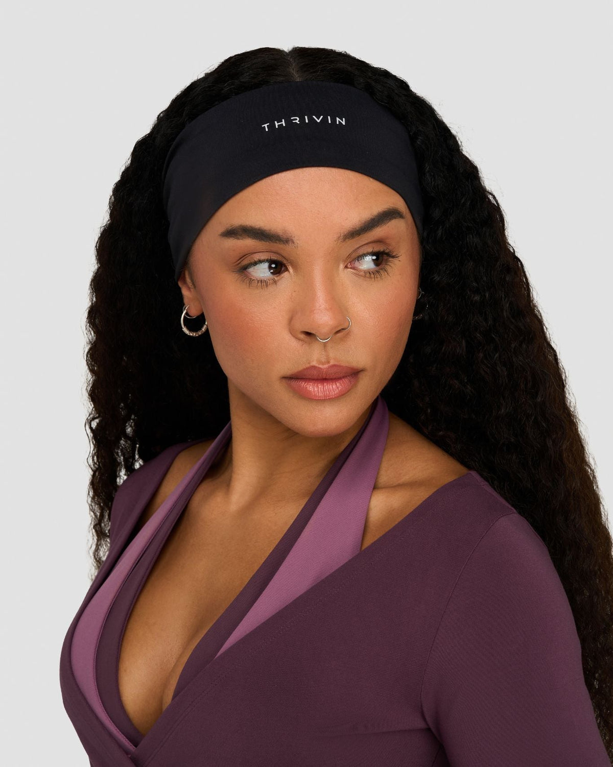 The Essential Collection Chrome Logo Headband Night Black