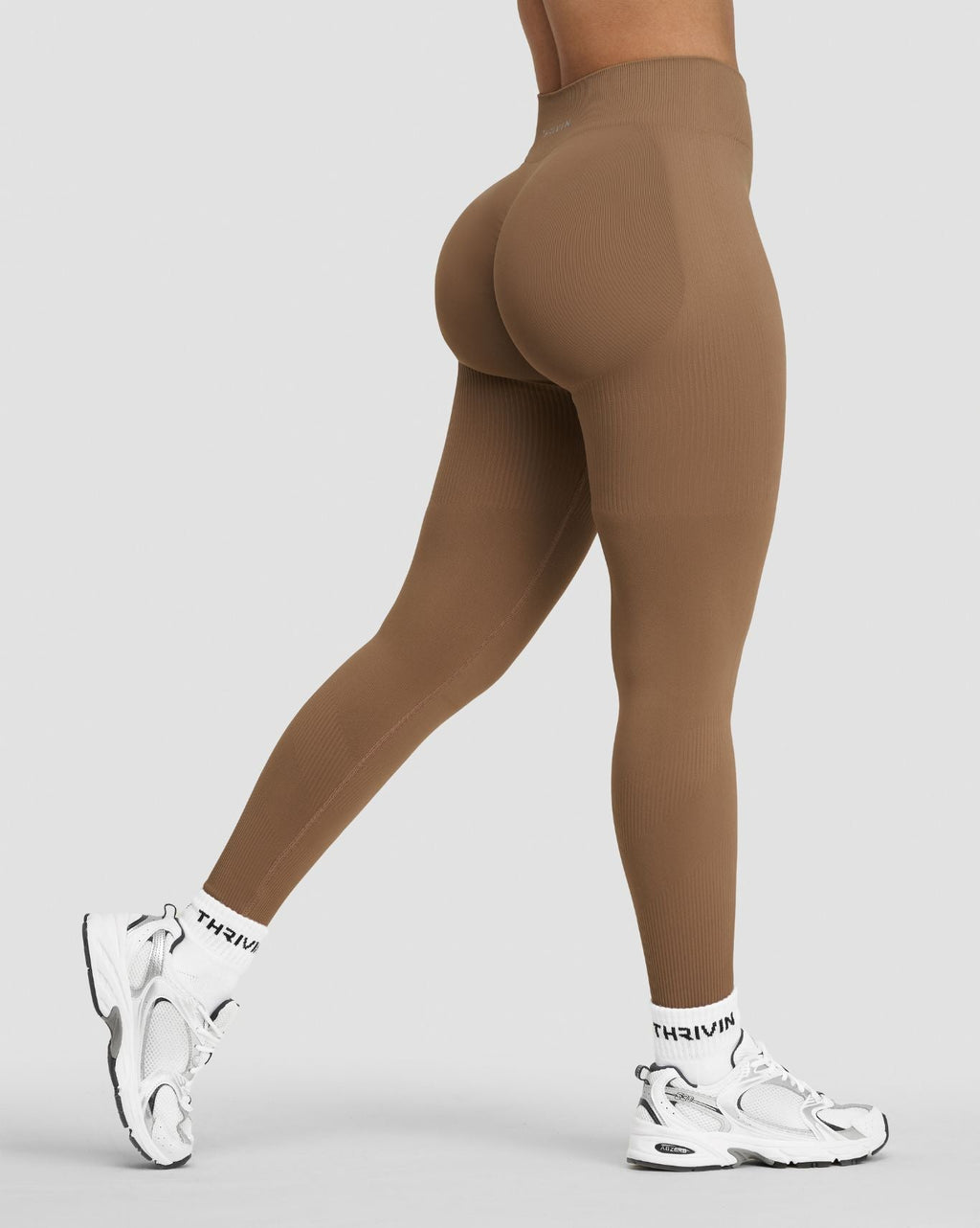 RiseFit Sculpting Mid Waist Scrunch Leggings Toffee