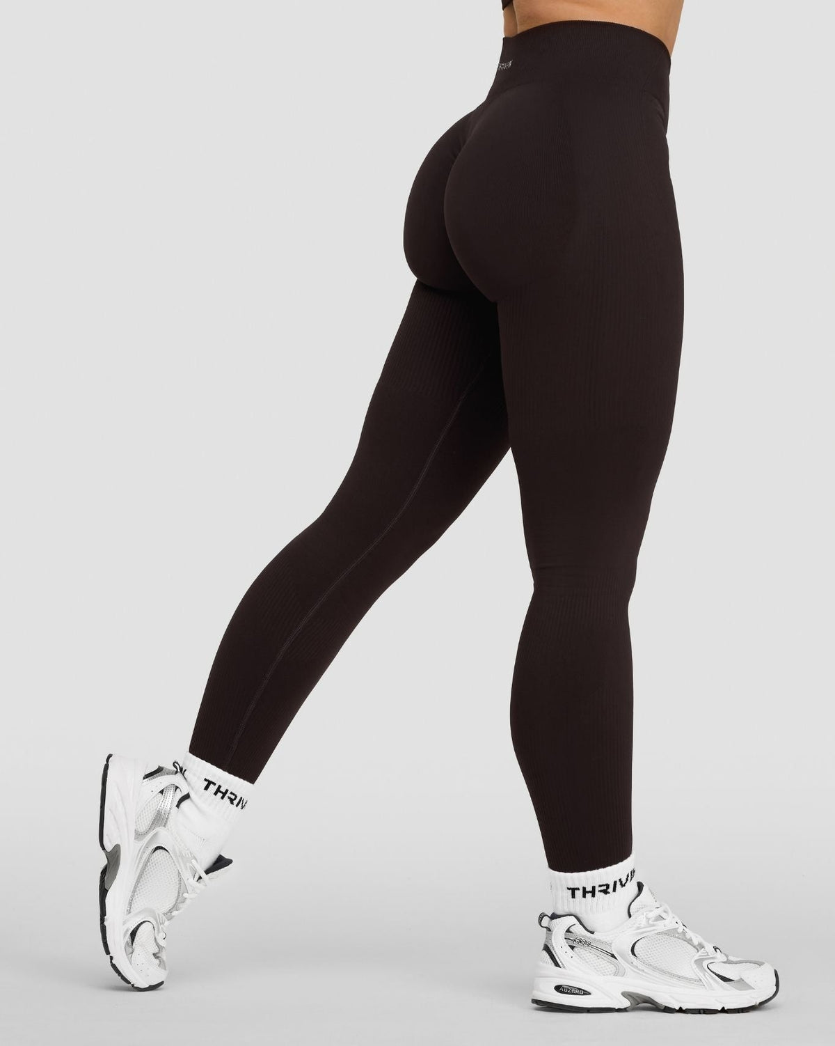 RiseFit Sculpting Mid Waist Scrunch Leggings Coffee