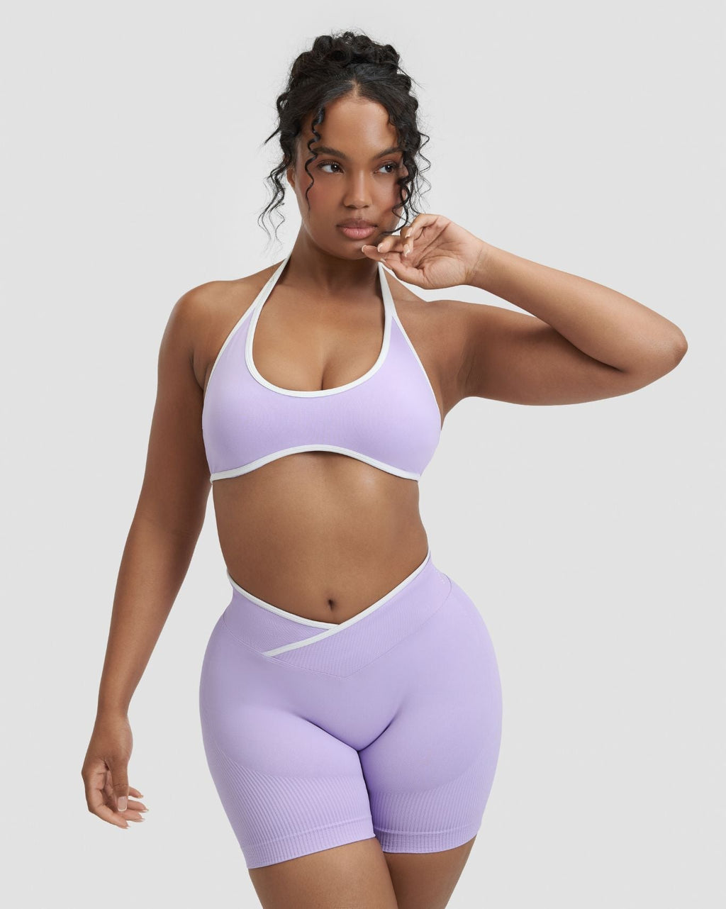 RiseFit Outline Halterneck Bra Lilac