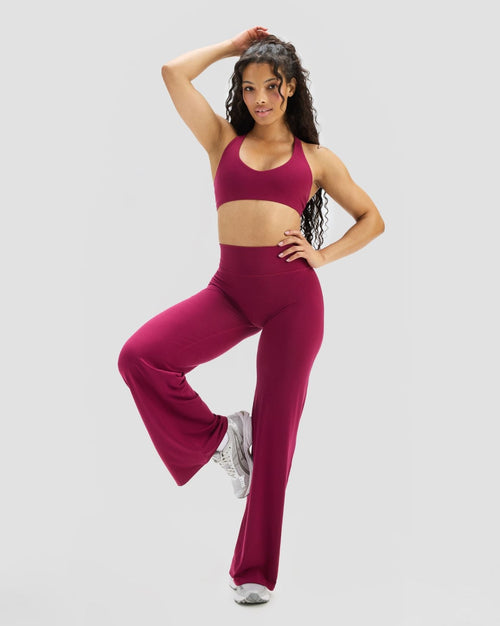 Essence Wide Leg Pants Cherry Berry