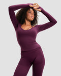 Elevate™ Sculpting Seamless V-Neck Top | Winter Plum
