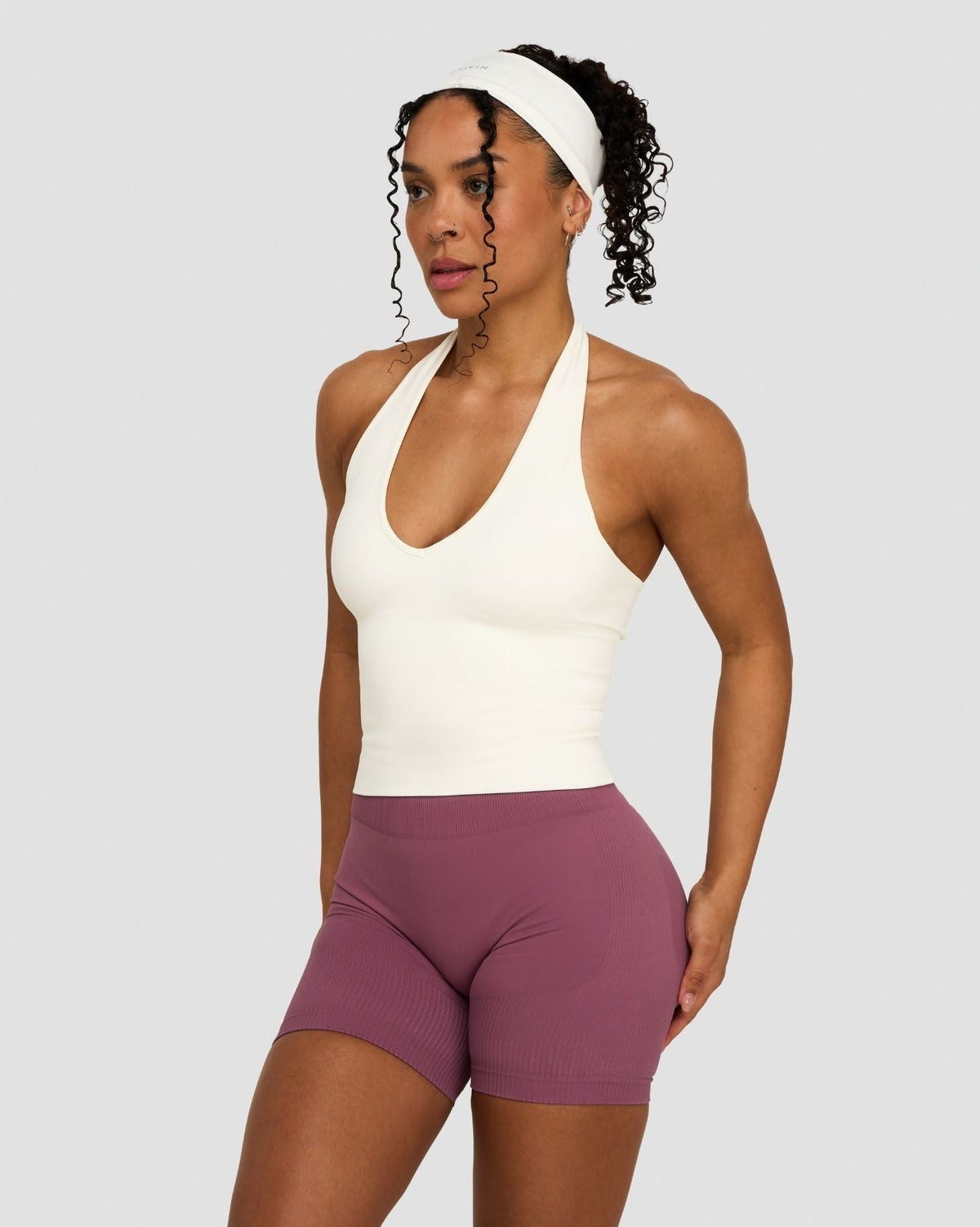 RiseFit Sculpting Seamless Halterneck Top Cream