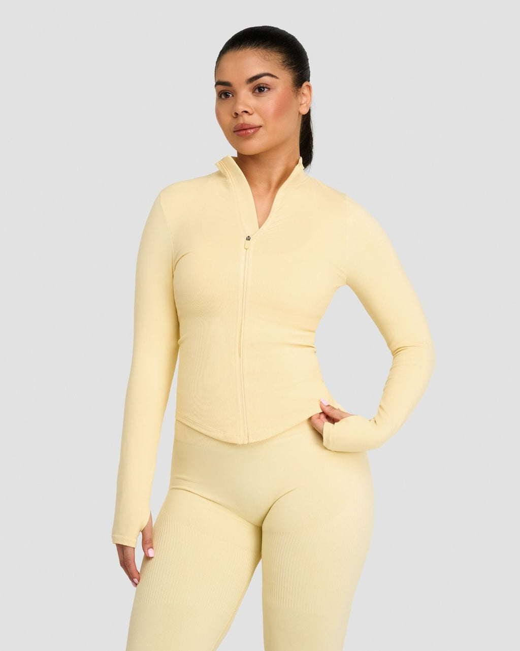 Elevate™ Compression Long Sleeve Jacket | Golden Butter