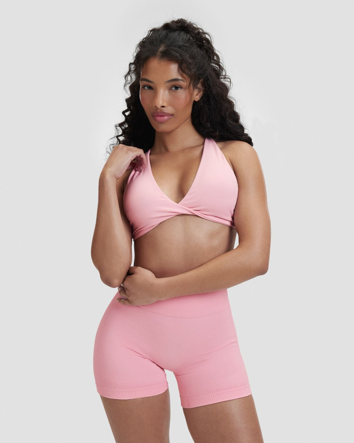 RiseFit Sculpting Seamless Twisted Bra Cotton Pink