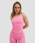Elevate™ Sculpting Asymmetric Twist Top | Bubble Pink