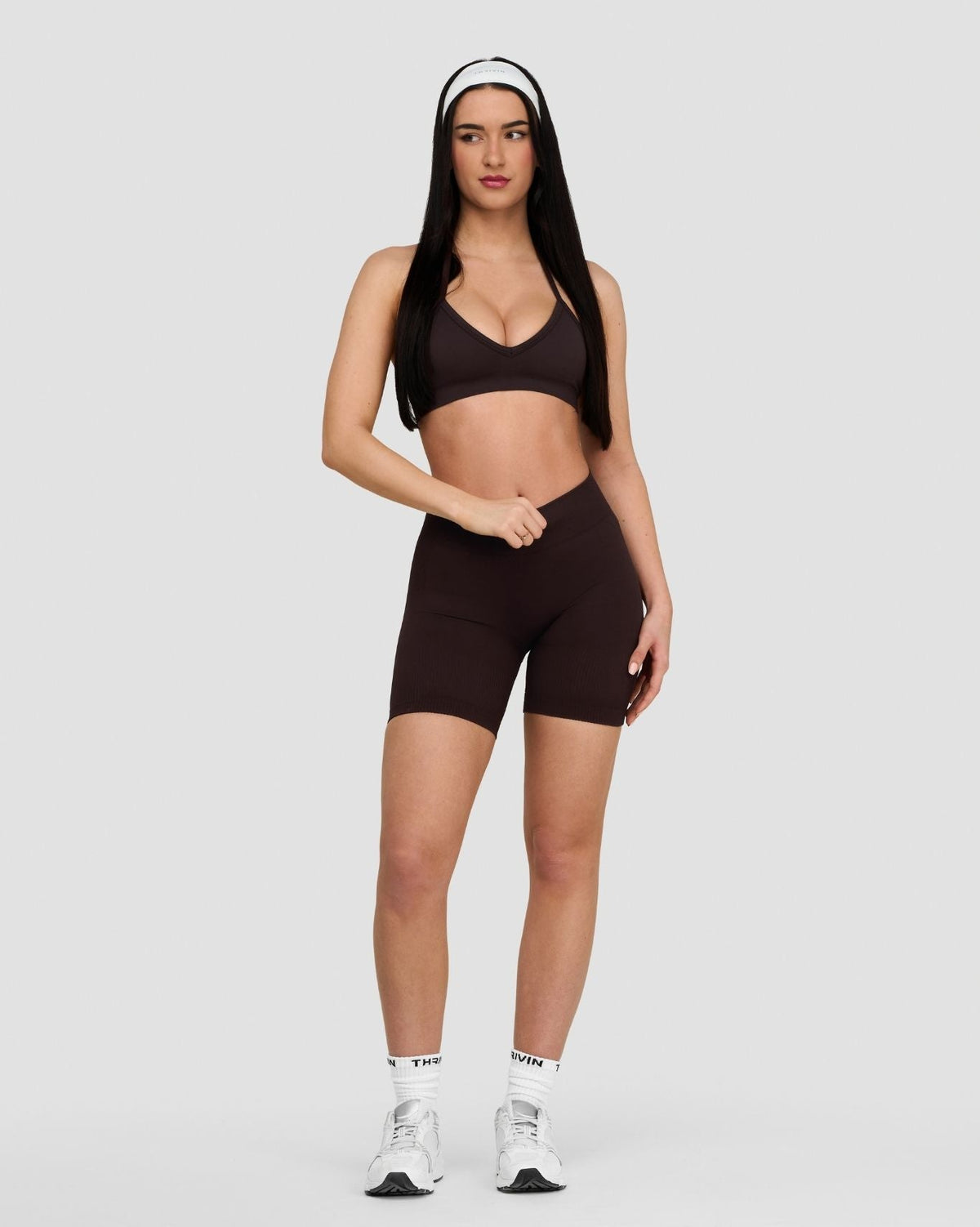 RiseFit Sculpting Seamless Adjustable Halter Bra Coffee