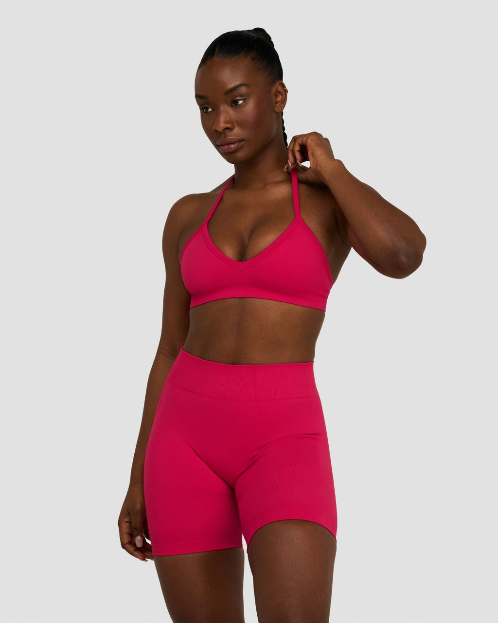 RiseFit Sculpting Seamless Adjustable Halter Bra Strawberry