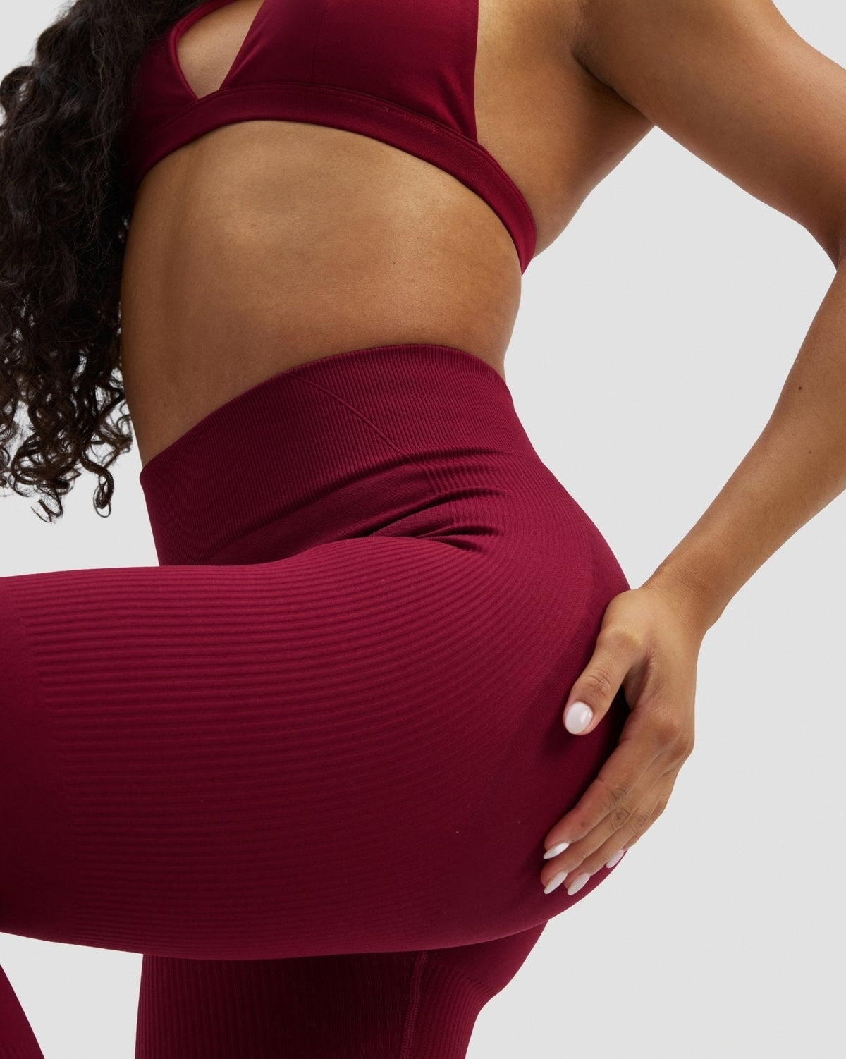 RiseFit Sculpting Mid Waist Scrunch Leggings Raspberry