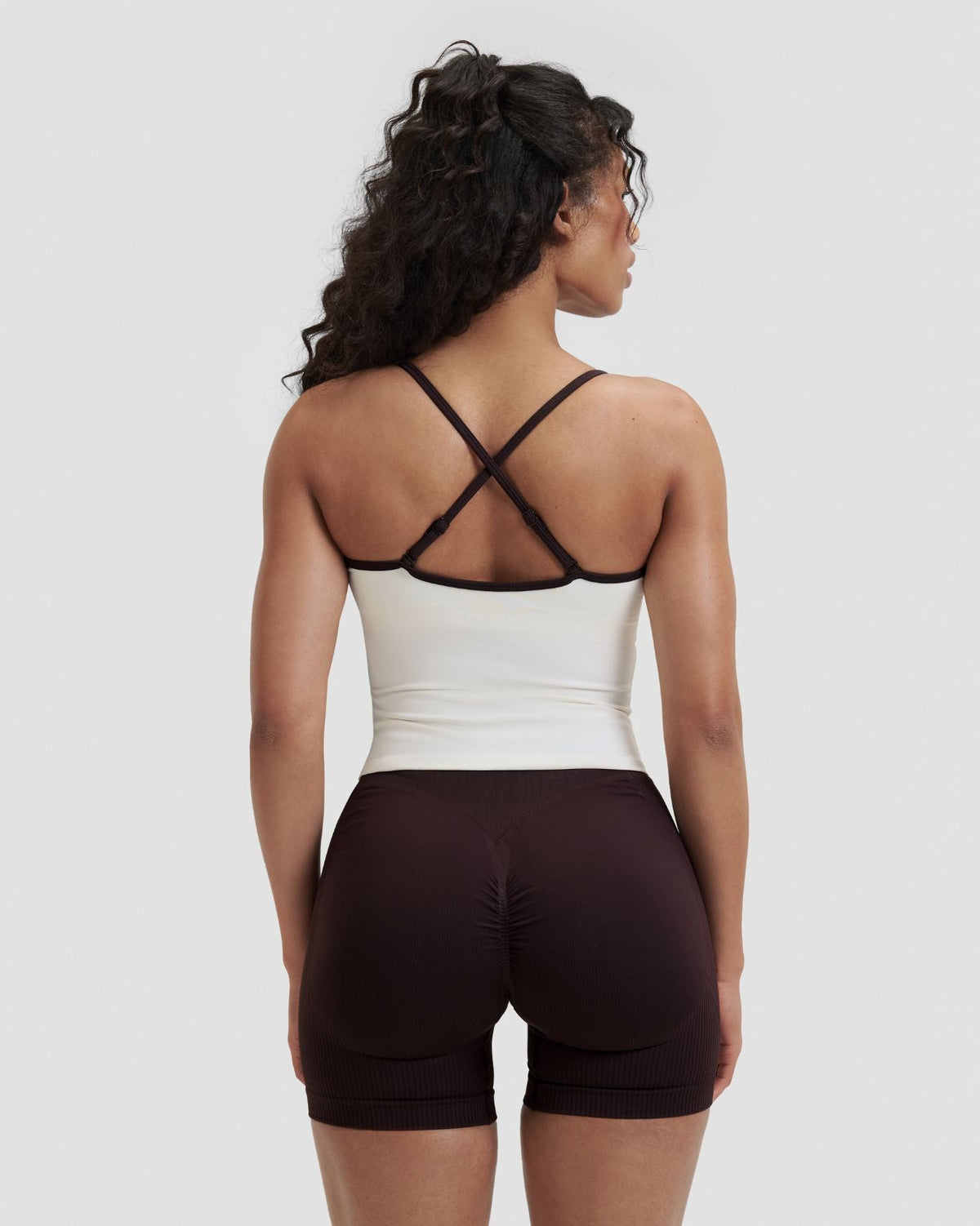 RiseFit Outline Cross Back Tank Top Cream