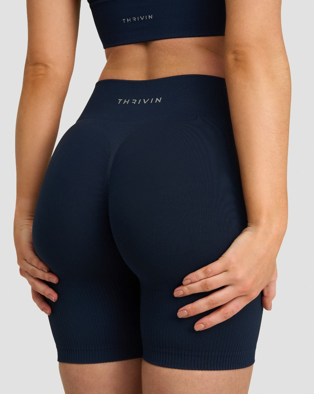 RiseFit Sculpting Mid Waist Scrunch Shorts Midnight Navy
