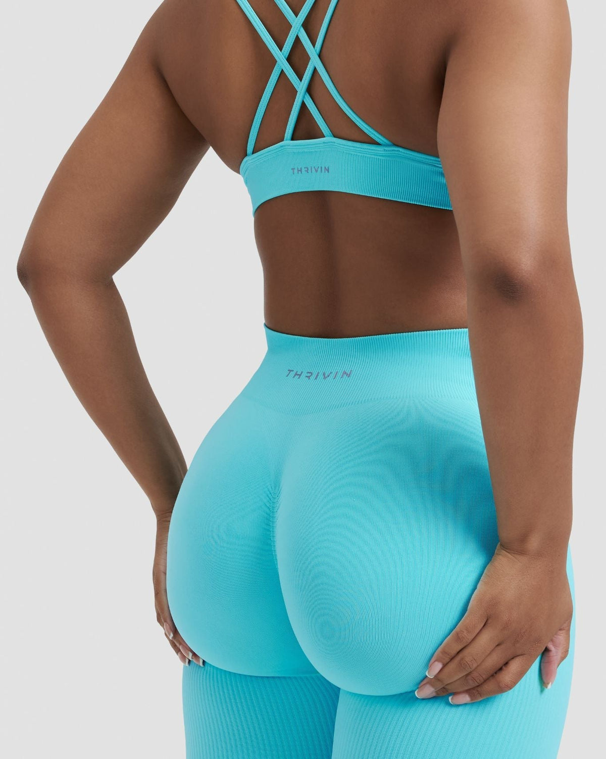 RiseFit Sculpting Mid Waist Scrunch Leggings Clear Tides