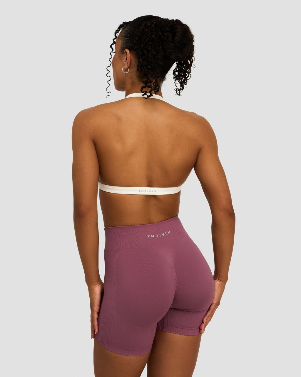 Elevate™ Sculpting Seamless V-Neck Halter Bra | Cream