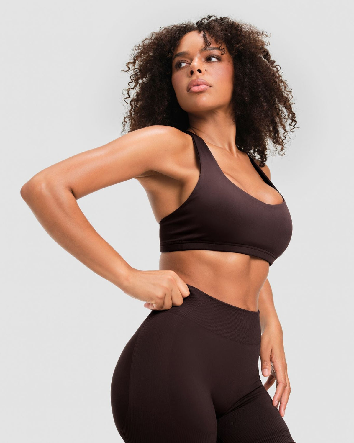 Elevate™ Sculpting Mid Waist Scrunch Shorter Shorts | Coffee
