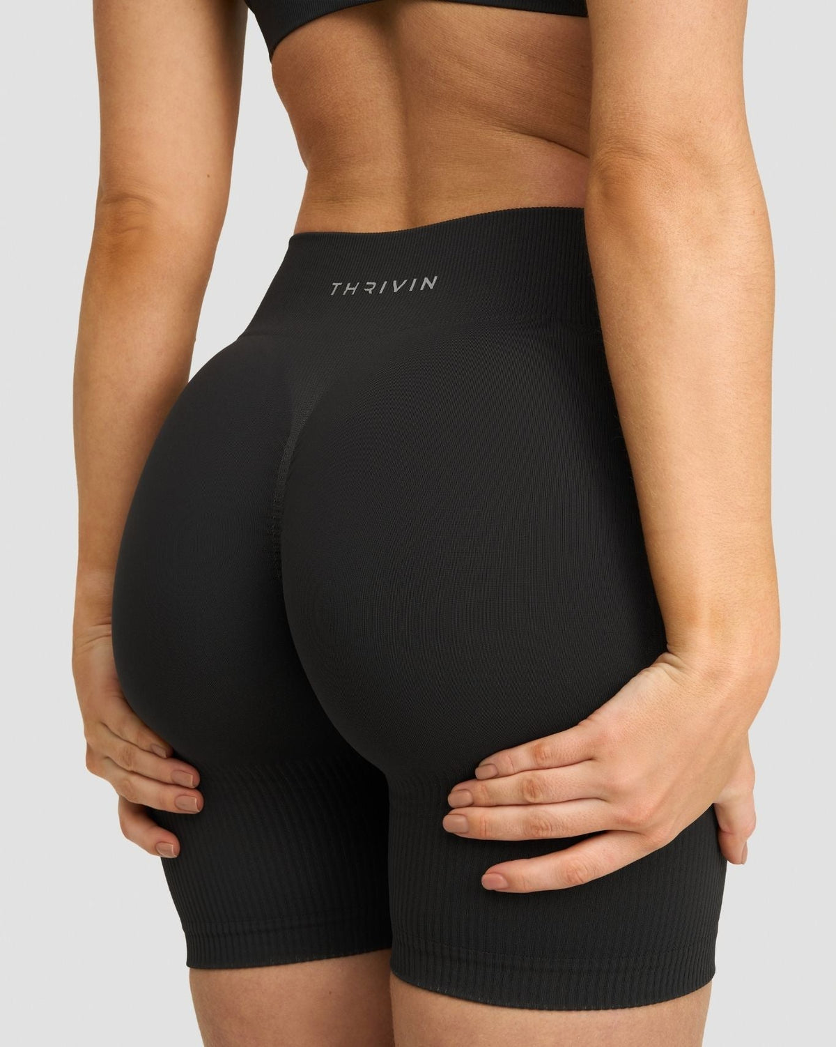 Elevate™ Sculpting Mid Waist Scrunch Shorts | Charcoal Grey