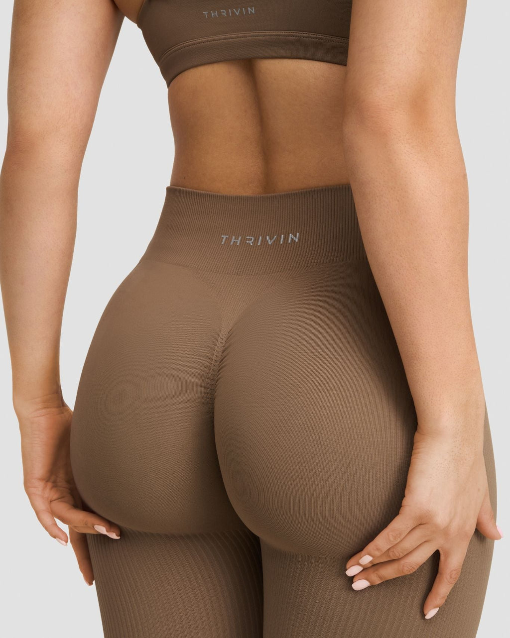 RiseFit Sculpting Mid Waist Scrunch Leggings Toffee