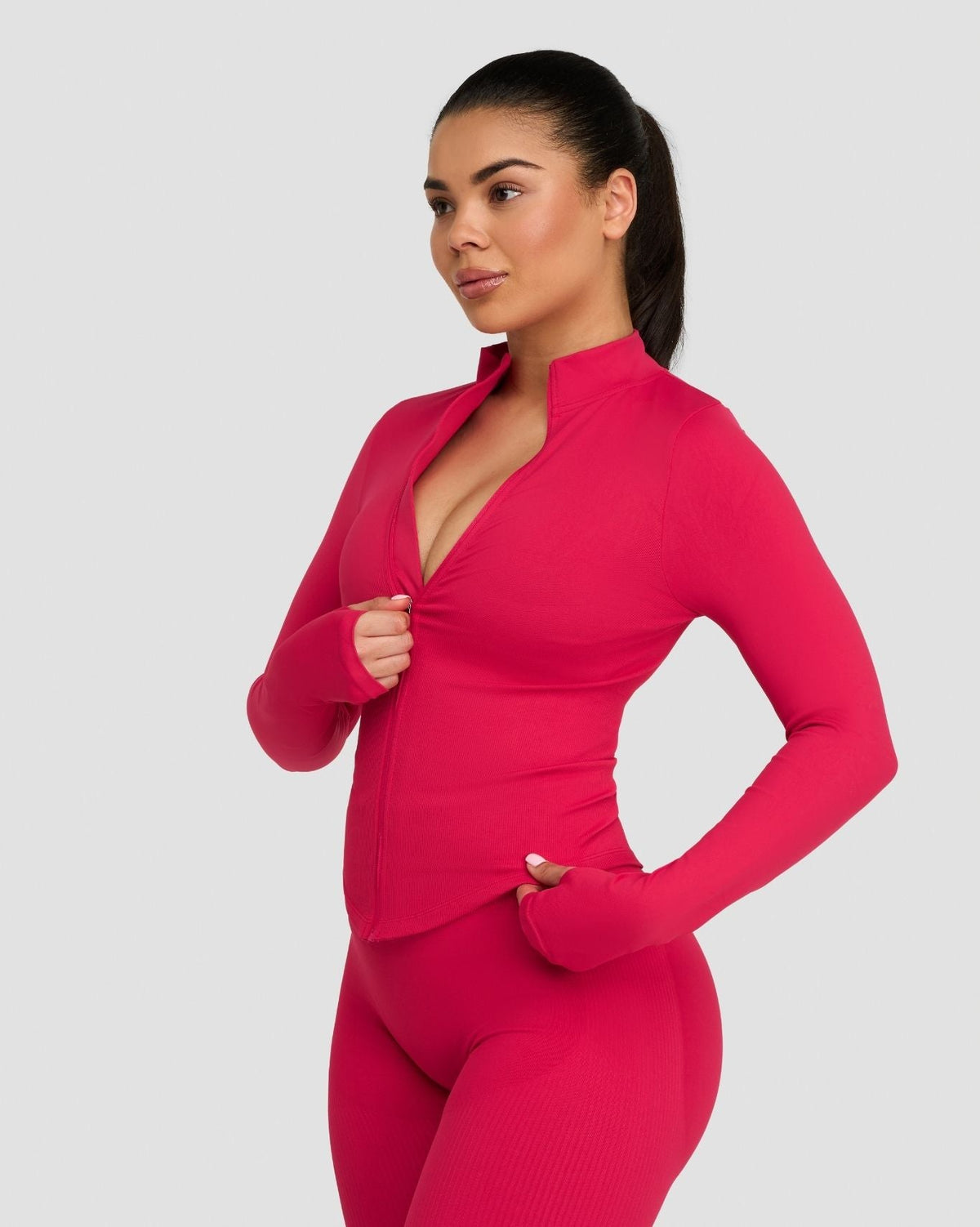 Elevate™ Compression Long Sleeve Jacket | Strawberry