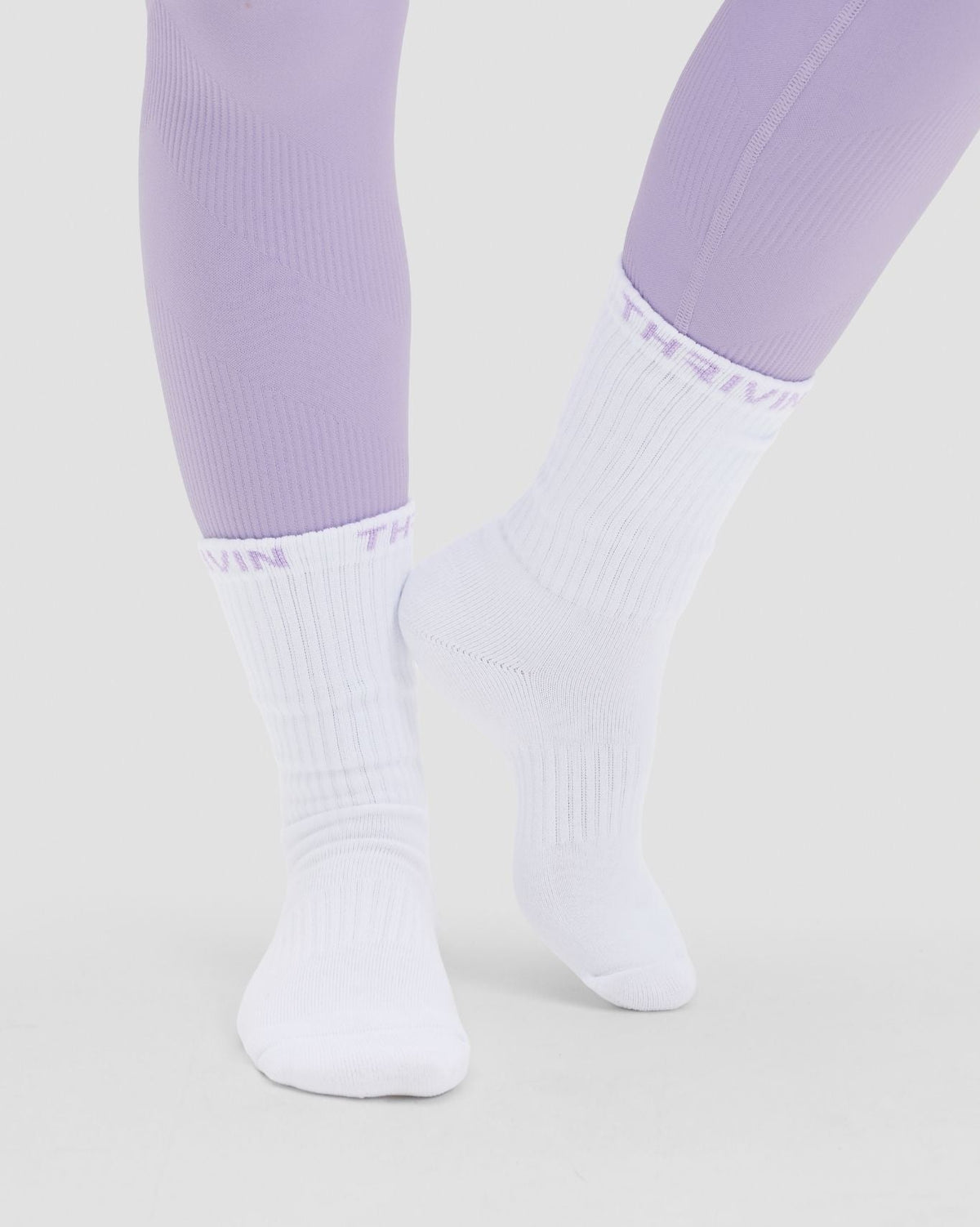 RISEFIT Long Crew Socks Lilac
