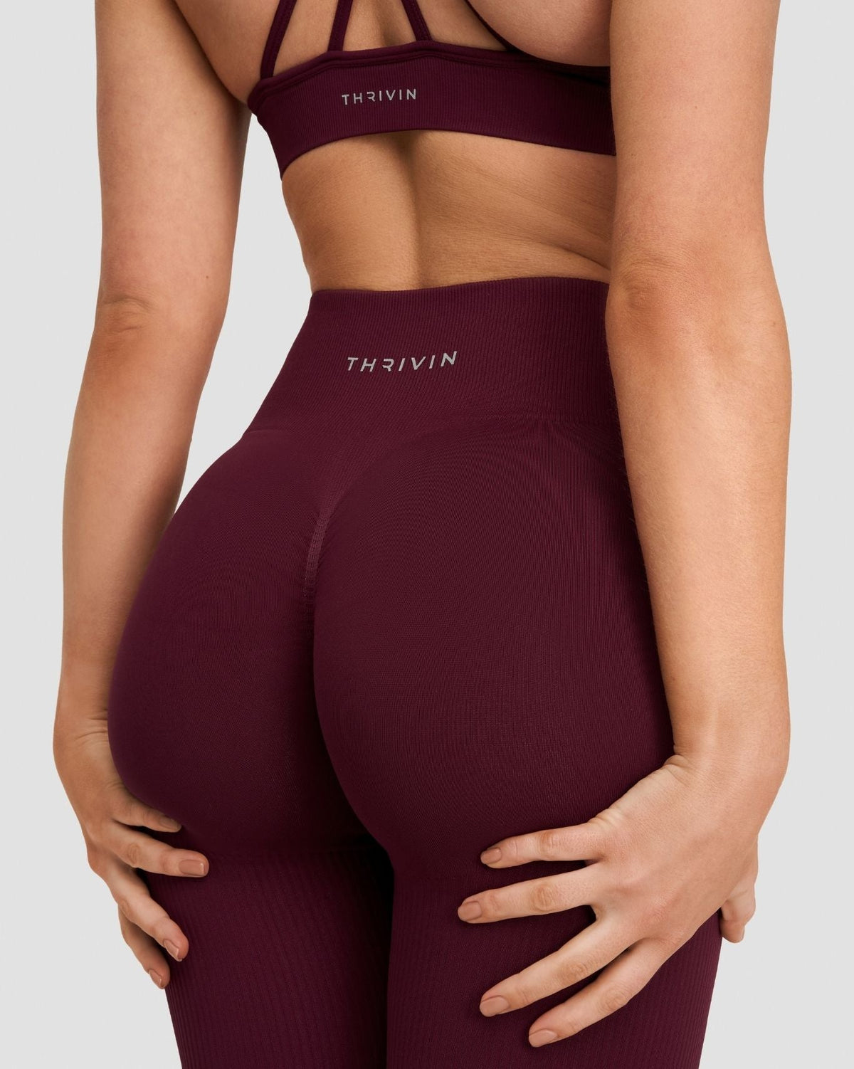 RiseFit Sculpting High Waist Scrunch Leggings Merlot