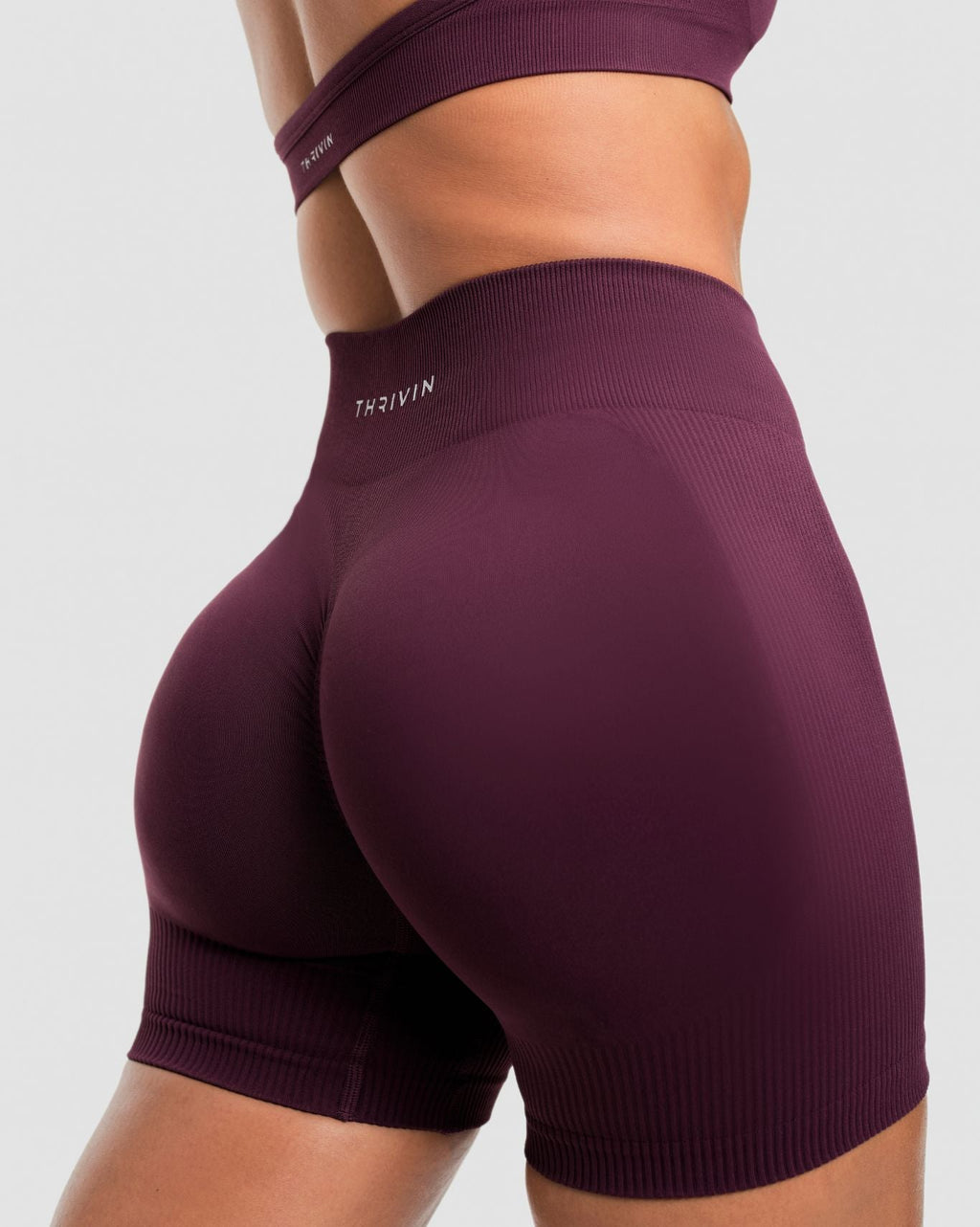 Elevate™ Sculpting Mid Waist Scrunch Shorter Shorts | Winter Plum
