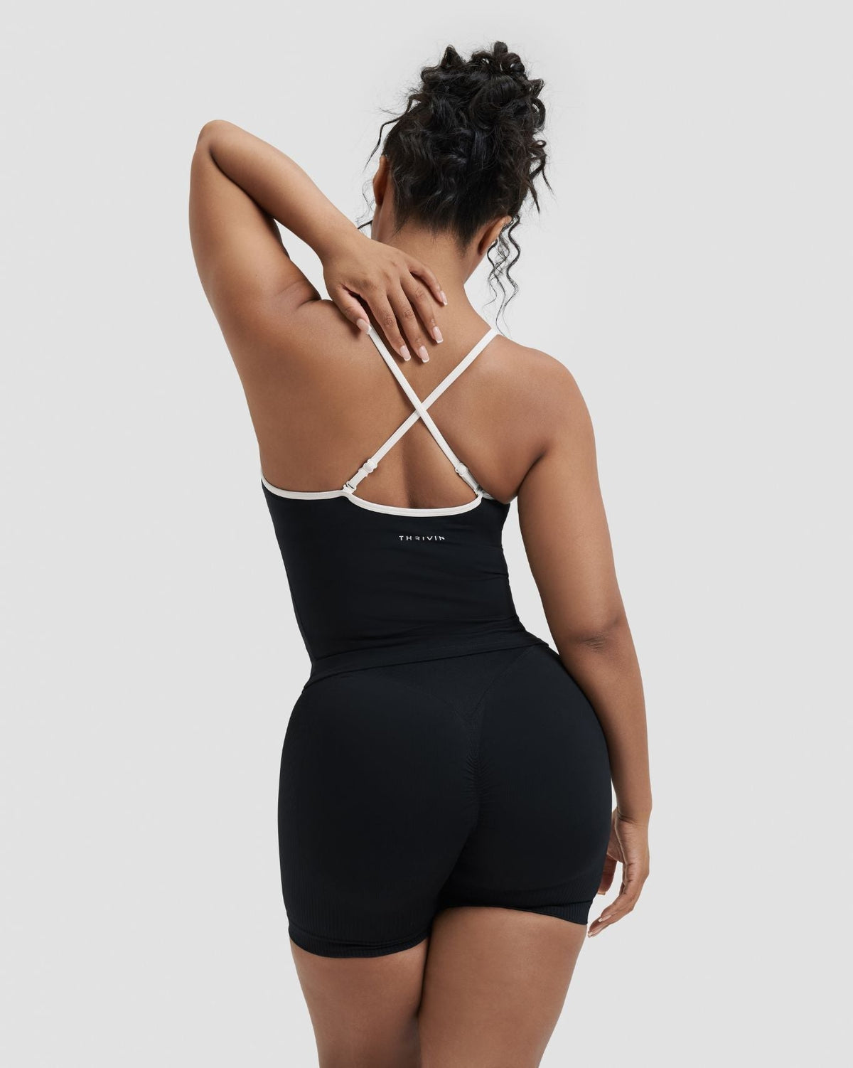 RiseFit Outline Cross Back Tank Top Night Black