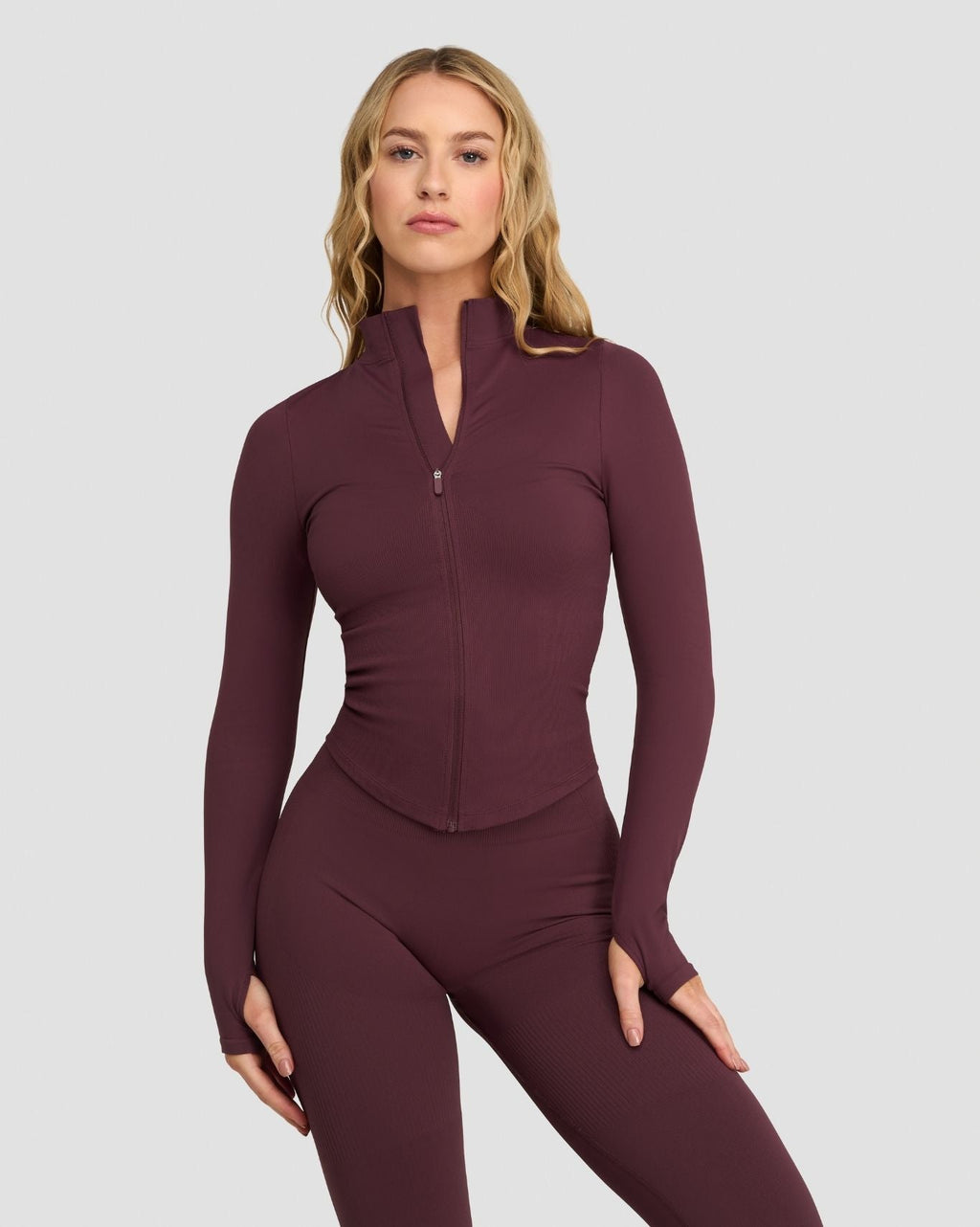Elevate™ Compression Long Sleeve Jacket | Dark Mauve