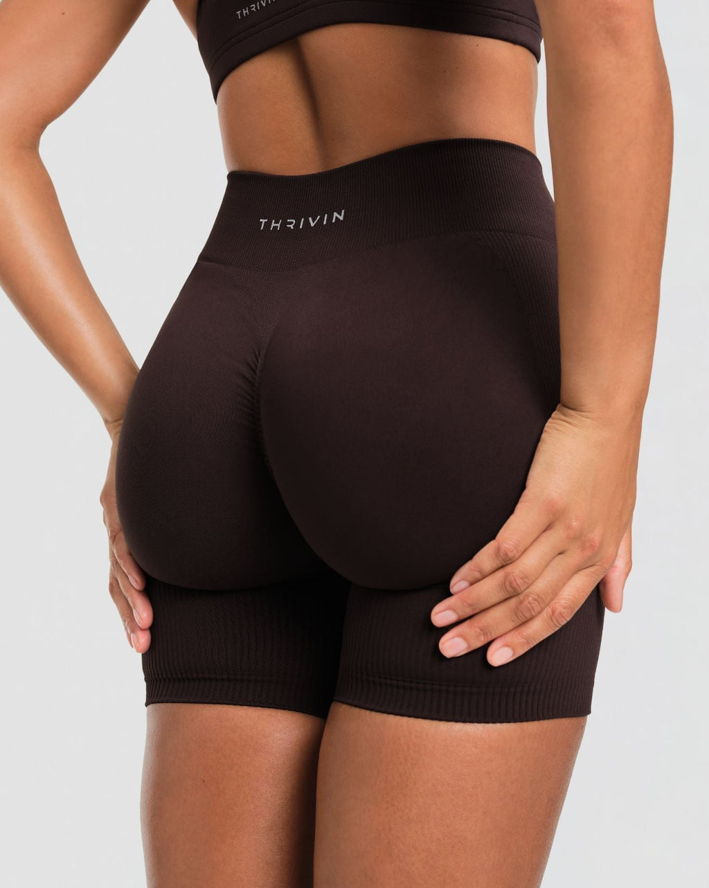 Elevate™ Sculpting Mid Waist Scrunch Shorts | Coffee