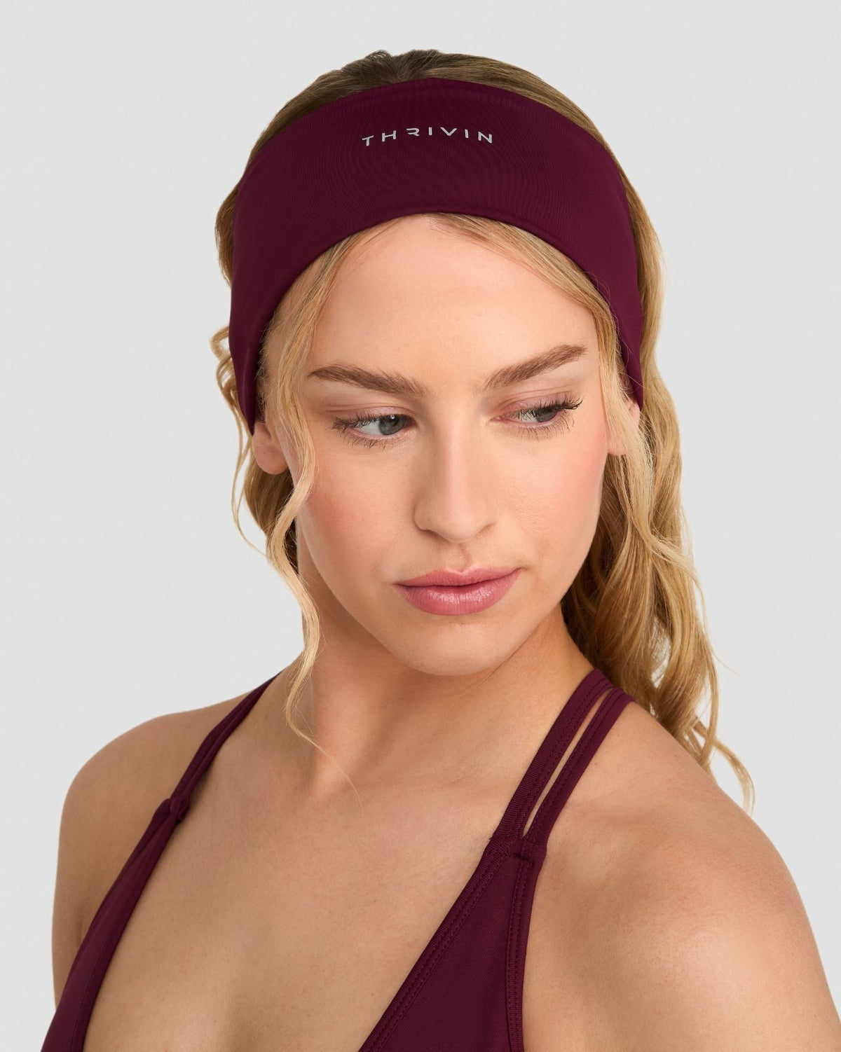 The Essential Collection Chrome Logo Headband Merlot