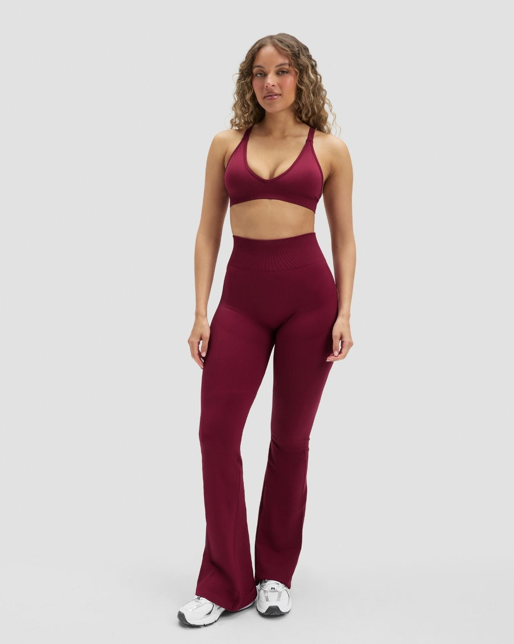 RiseFit Sculpting High Waist Flare Leggings Cherry Berry