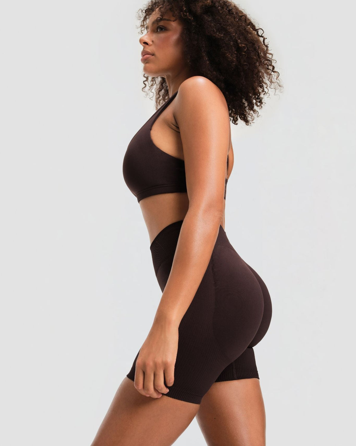 Elevate™ Sculpting Mid Waist Scrunch Shorts | Coffee
